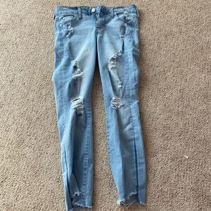 Cropped light wash jeans